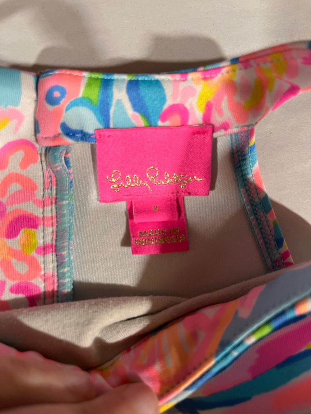 Lilly Pulitzer Girls Sophelia Pink Blue Floral Halter Dress 8 - Picture 6 of 11